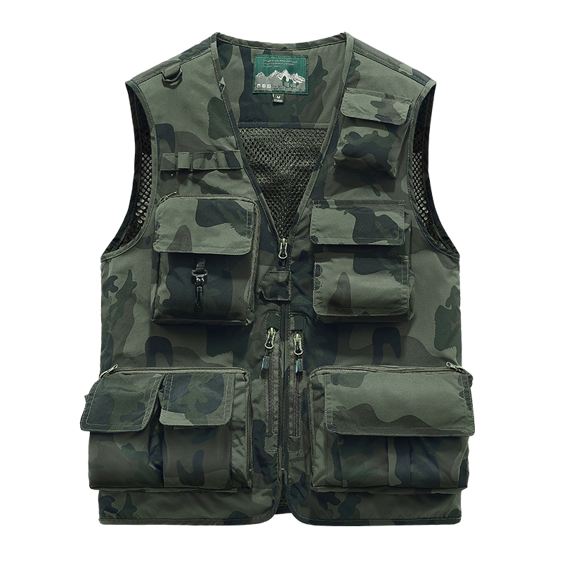 Leather Work Vest For Men - Geborduurd Vest Vissen Kleding Jassen Vrije