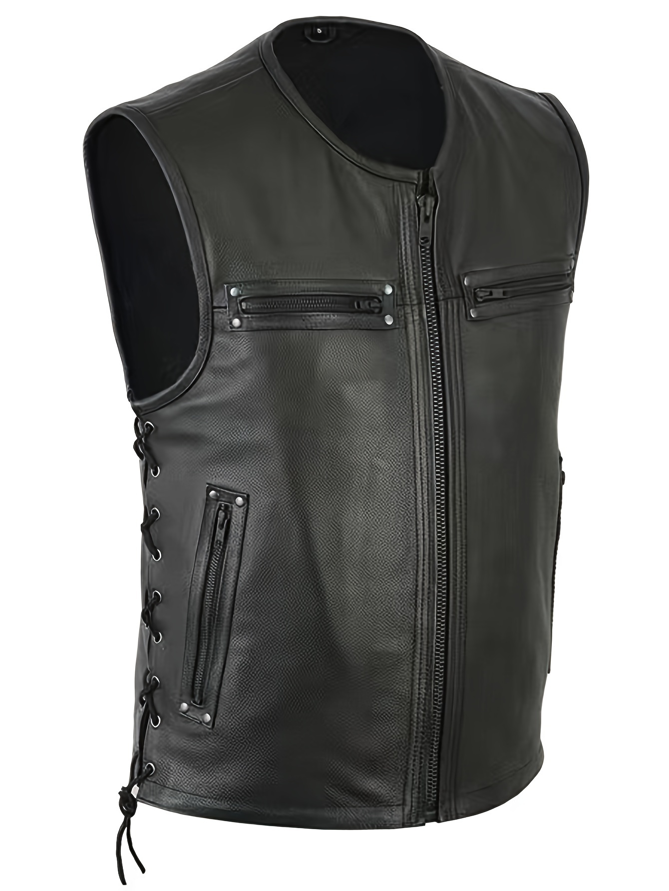 Mannen Effen Kleur Vest Motorf - Leather Work Vest For Men recensie en prijs
