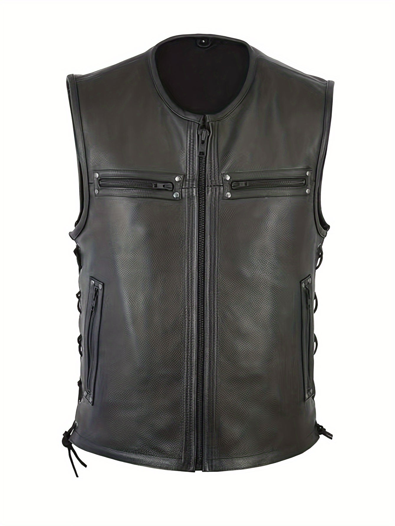 Mannen Effen Kleur Vest Motorf - Leather Work Vest For Men recensie en prijs