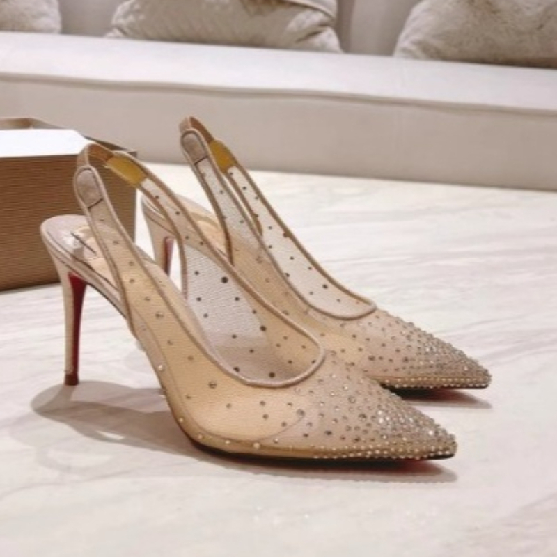Mesh strass achterkant open st - Leather Work Heels recensie en prijs