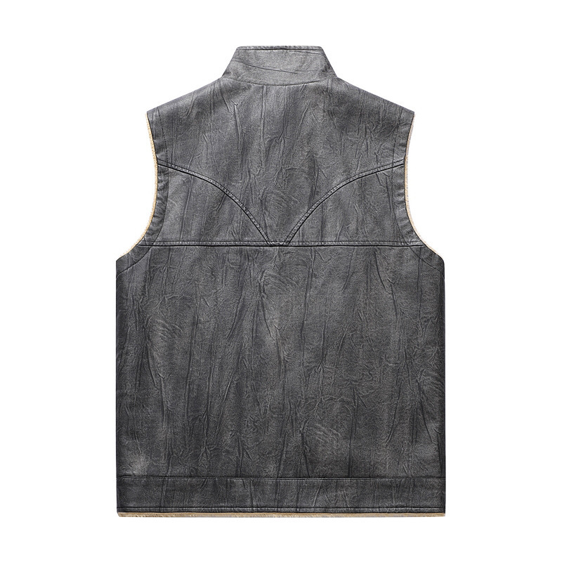 Herfst en winter nieuw pluche  - Leather Work Vest For Men recensie en prijs
