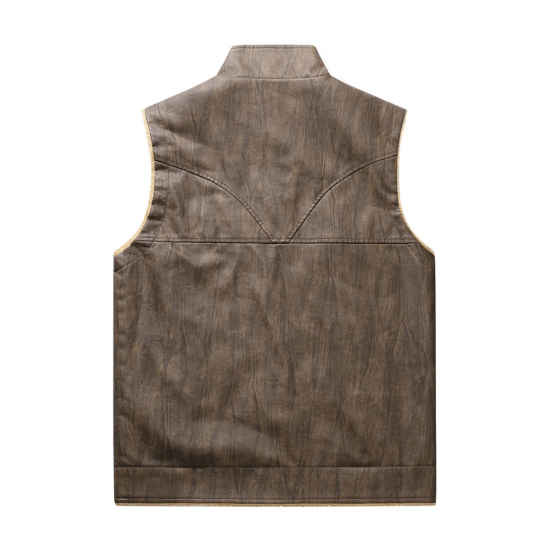 Herfst en winter nieuw pluche  - Leather Work Vest For Men recensie en prijs