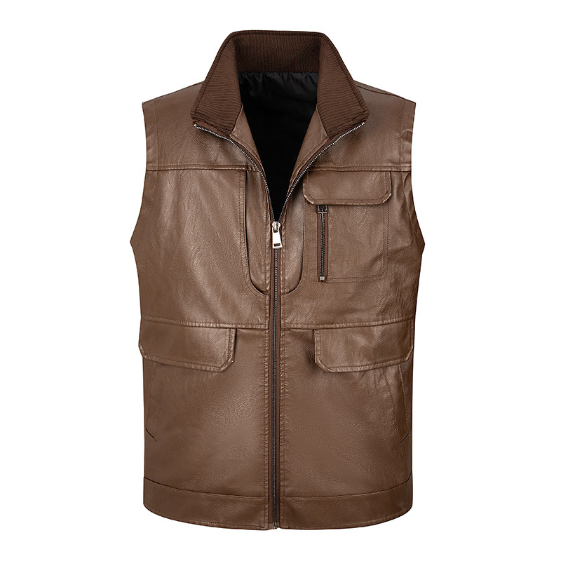 Leren herenvest, dun vest met  - Leather Work Vest For Men recensie en prijs