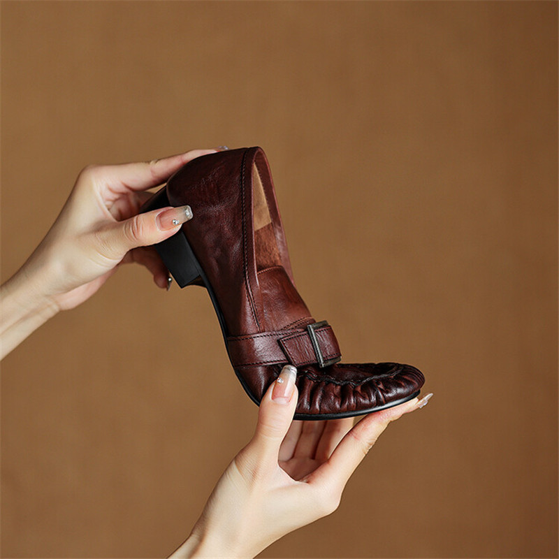 Nieuwe Herfst Echt Leer Vrouwe - Leather Work Heels recensie en prijs