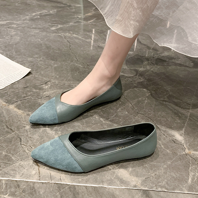 Platte zwarte leren schoenen v - Leather Work Heels recensie en prijs