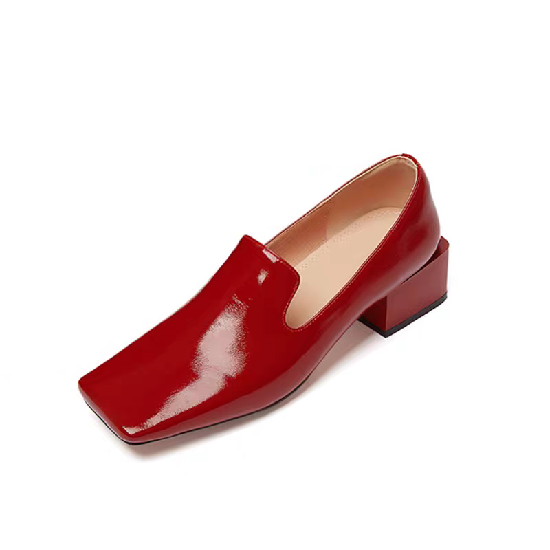 Dames rode schoenen lente blok - Leatherwork In French recensie en prijs