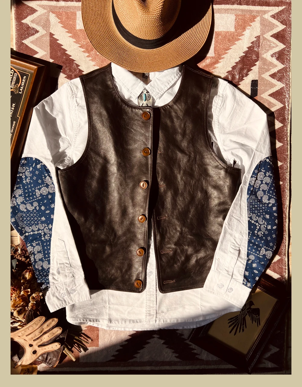 Jr! Gratis Verzending. Japans  - Leather Work Vest For Men recensie en prijs