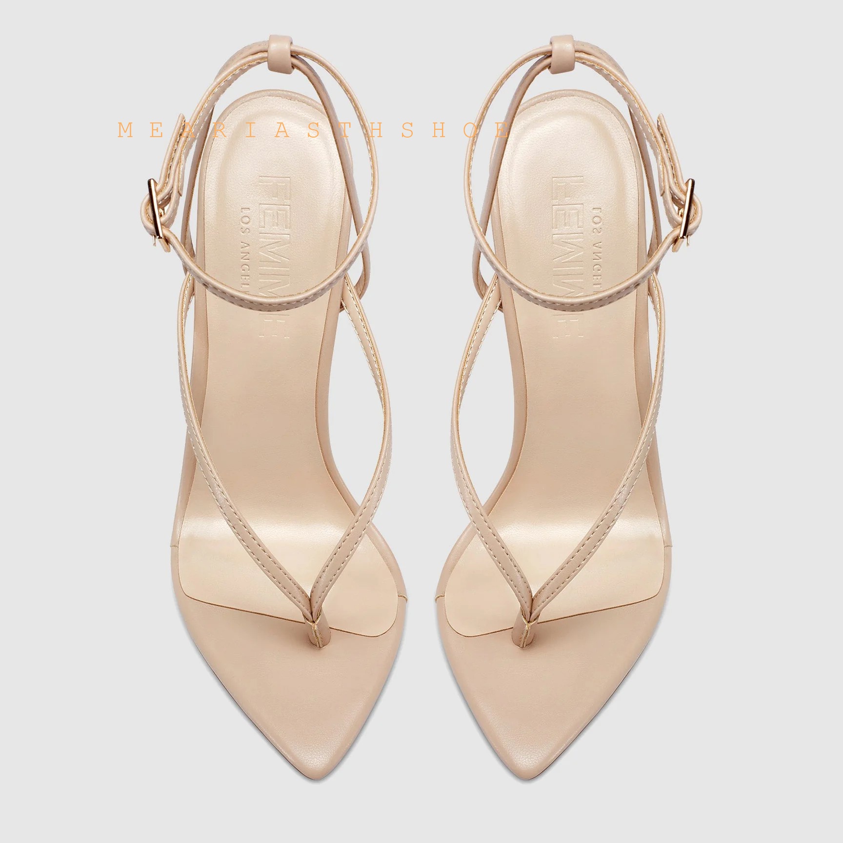 Beige zwarte kruisbandjes flip - Leather Work Heels recensie en prijs