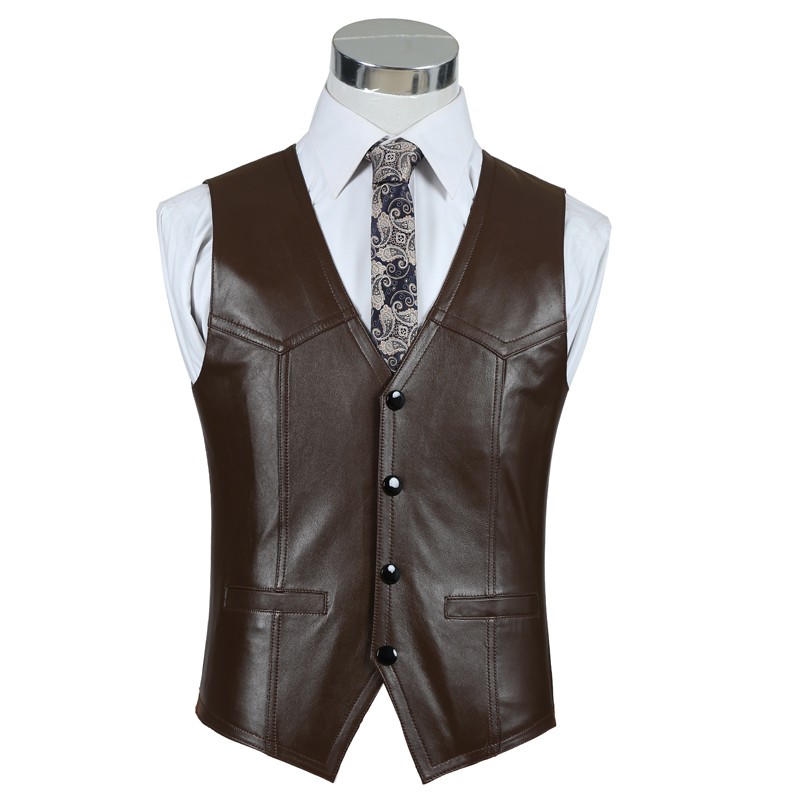 Echt leer schapenvacht vest he - Leather Work Vest For Men recensie en prijs