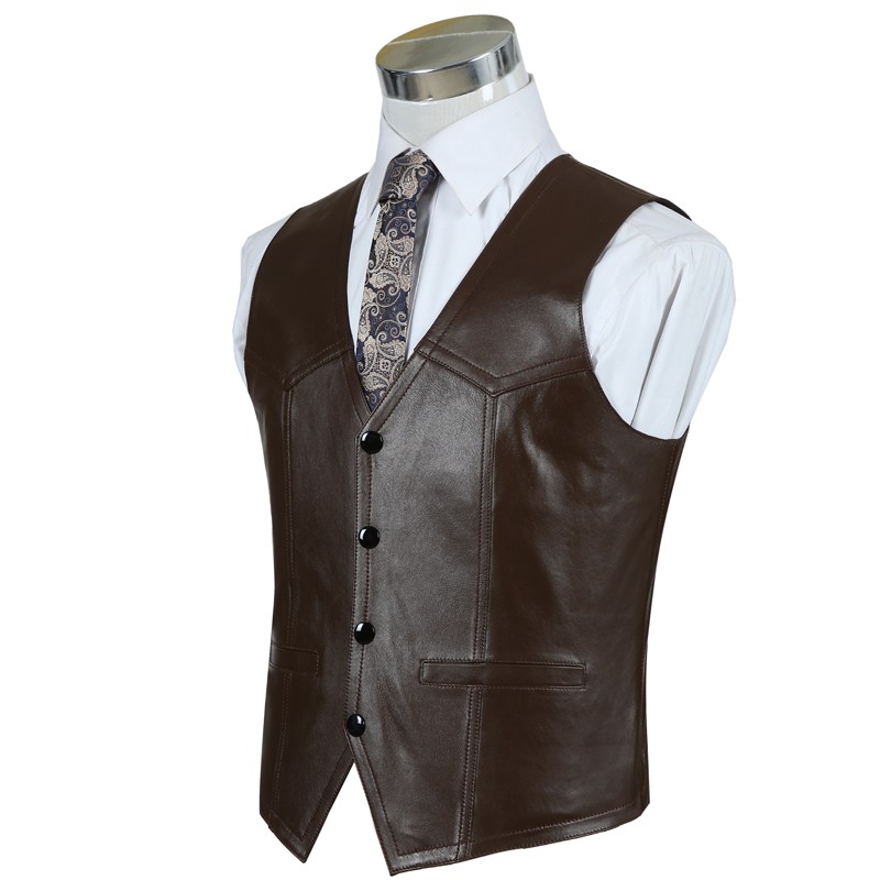 Echt leer schapenvacht vest he - Leather Work Vest For Men recensie en prijs
