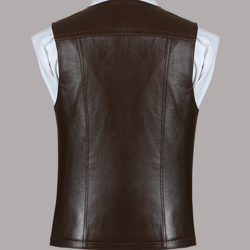 Echt leer schapenvacht vest he - Leather Work Vest For Men recensie en prijs