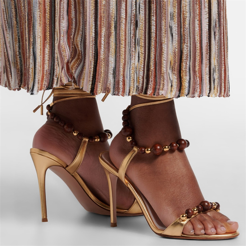 Retro luxe bruine leren sandal - Leather Work Heels recensie en prijs